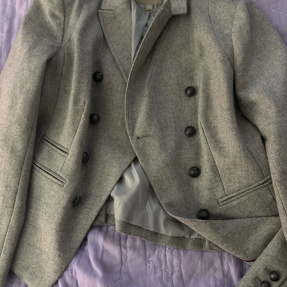 Men's Gray Double-Breasted Jacket